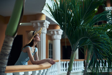 young woman on the balcony