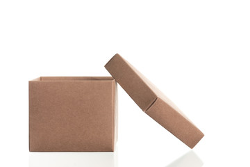 cardboard box for parcels from сraft isolated on white background
