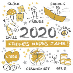 Frohes neues Jahr 2020 - Neujahrsgruß mit wünschen