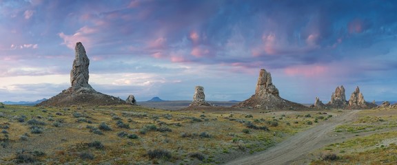 Trona Pinnacles are nearly 500 tufa spires hidden in California Desert National Conservation Area,...