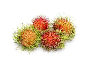Rambutan isolated on white background with clipping path