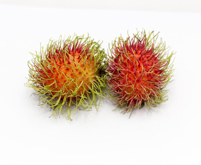 Rambutan isolated on white background with clipping path
