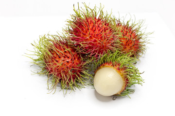 Rambutan isolated on white background with clipping path