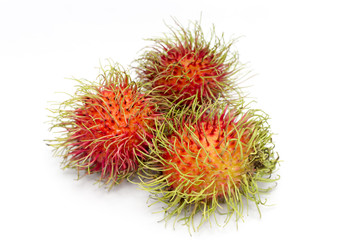 Rambutan isolated on white background with clipping path