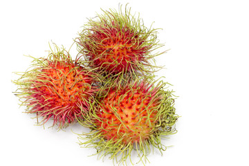 Rambutan isolated on white background with clipping path