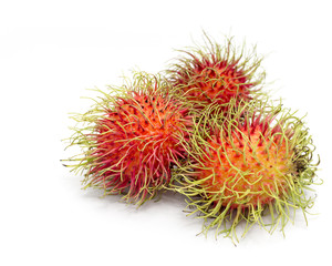 Rambutan isolated on white background with clipping path