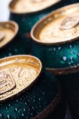 Chiled beer can on white background. High resolution image.