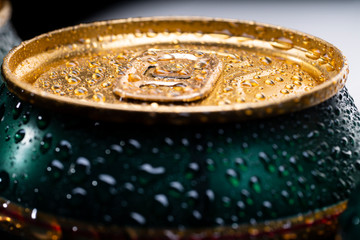 Chiled beer can on white background. High resolution image.