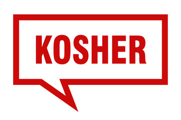 kosher sign. kosher square speech bubble. kosher