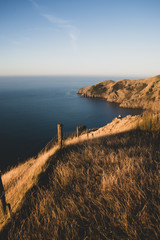 sunset on coast of the sea