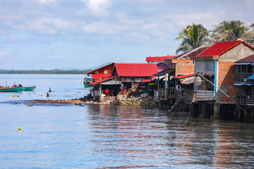 Fishing house by the sea and the coast