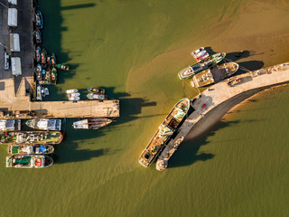 Aerial view of exit from the port in Maputo, Mozambique