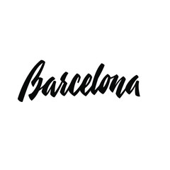 Handwritten city name. Hand-lettering calligraphy. Barcelona. Handmade vector Lettering.
