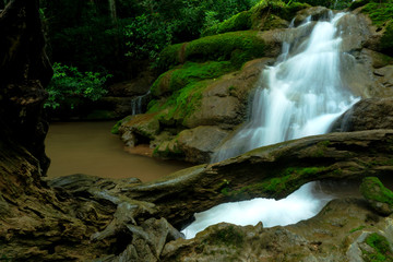 Naklejka na ściany i meble Waterfalls in the rainy season, wetness in the rainy season