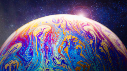 Colorful planet in deep space