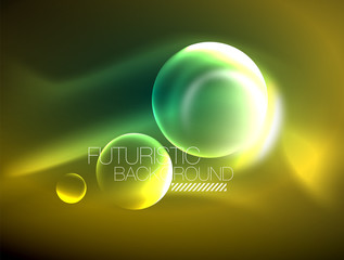 Vector glowing neon circles abstract background