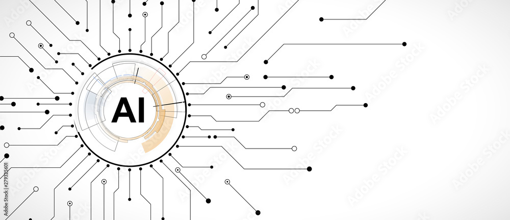 Aufkleber Conceptual technology illustration of artificial intelligence
