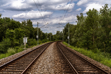 Obraz premium Bahngleise mit Kurve für die S-Bahn