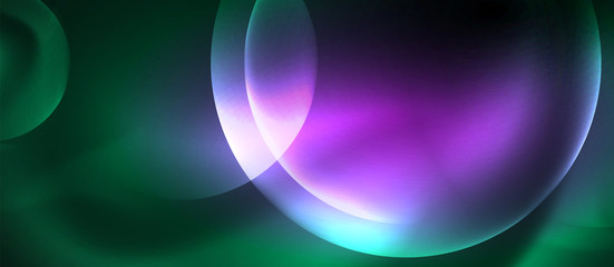 Neon glowing circles vector abstract background