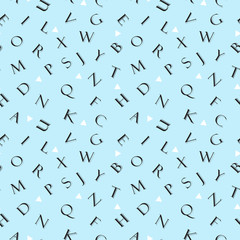 Alphabet seamless pattern vector abstract background