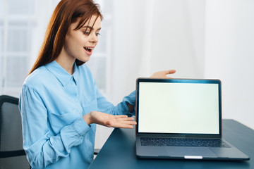 young woman with laptop