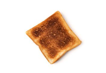 Bread toast on isolated white background