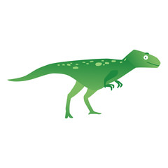 Green predatory dinosaur or dino, funny prehistoric animal velociraptor.