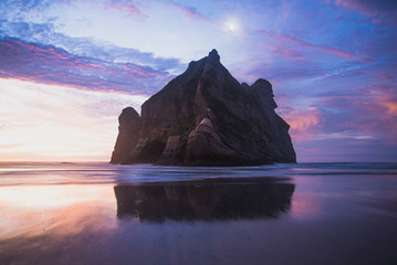 Rock formation with sunset