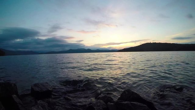 Beautiful landscape scenes at lake jocassee south carolina