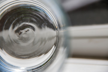 abstract circle from an illuminated glass cup