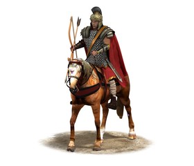 Fototapeta premium rider, warrior on horseback, 3D rendering, 3D illustration