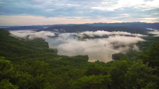 Beautiful landscape scenes at lake jocassee south carolina