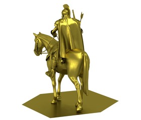 rider, warrior on horseback, 3D rendering, 3D illustration