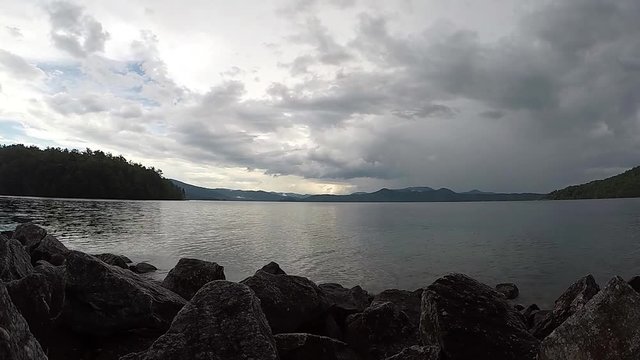 Beautiful landscape scenes at lake jocassee south carolina