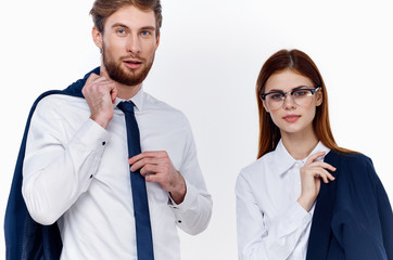business colleagues on an isolated background