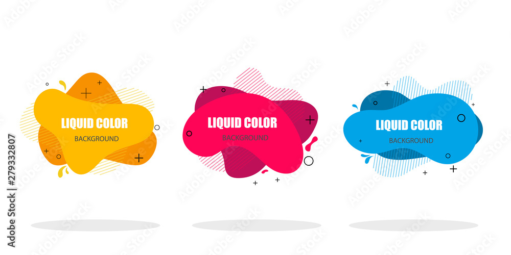 Poster modern set of abstract liquid shape. vibrant color template banner with fluid shapes. vector illustr