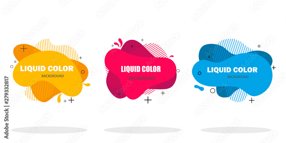 Poster modern set of abstract liquid shape. vibrant color template banner with fluid shapes. vector illustr