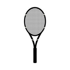Single big tennis racket isolated on white background.