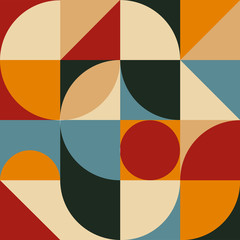 Abstract geometric vector pattern in Scandinavian style. Geometry minimalistic artwork modern poster with simple shape and figure. Colorful design art for wallpaper, texture, creative print,web banner