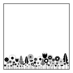 Square frame on white background with black and white colors. Vector illustration. - 279336201