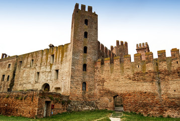 Medieval defense walls of the town of Montagnana, Padua, Italy