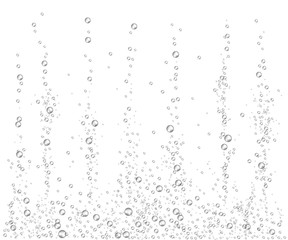 Underwater fizzing air bubbles flow border texture in vector illustration. - obrazy, fototapety, plakaty