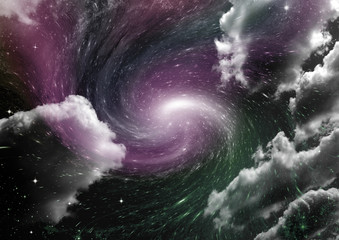 Fototapeta premium galaxy in a free space. 3D rendering