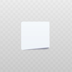Blank square stickers mock up 3d vector isolated on transparent background.