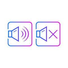 Turn on and turn off sound icons