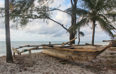 Old sailing boat on the beach