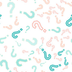 Quiz seamless pattern. Question marks, doubt, faq