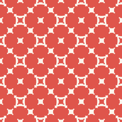 Simple geometric seamless pattern. Red and beige texture with square shapes