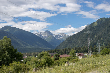 Fototapeta na wymiar the Caucasus mountains Arkhyz in Sunny day