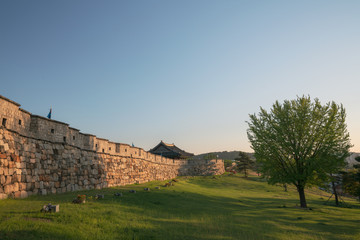 Fototapeta na wymiar Suwon hwaseong fortress,UNESCO World heritage.